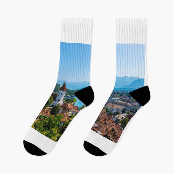 Item preview, Aerial View over City of Thun and Lake with Mountain in a Sunny Day designed and sold by Mats Silvan.