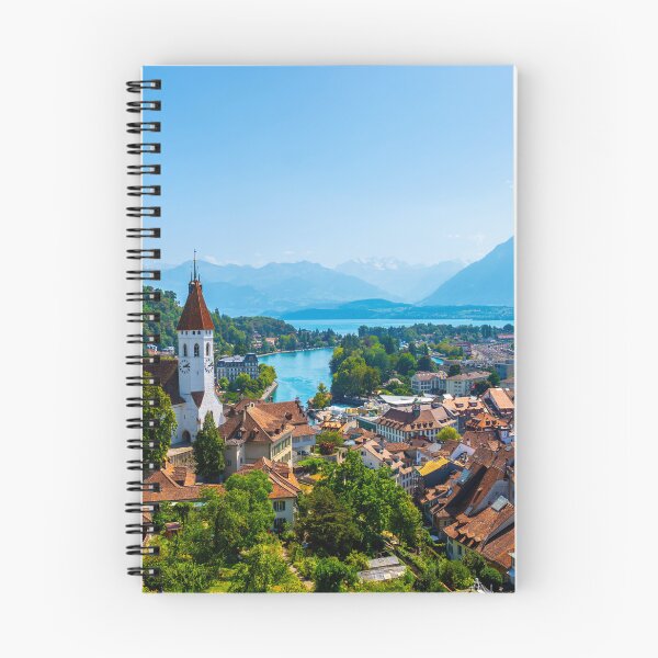 Item preview, Aerial View over City of Thun and Lake with Mountain in a Sunny Day designed and sold by Mats Silvan.