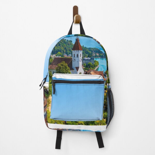 Item preview, Aerial View over City of Thun and Lake with Mountain in a Sunny Day designed and sold by Mats Silvan.
