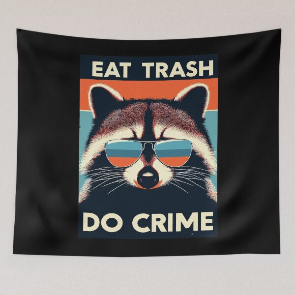 Item preview, Comer mapache Trash Do Crime designed and sold by TomFrontierArt.