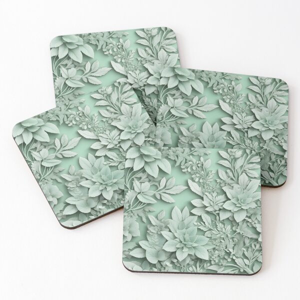 Item preview, Delicate  leaves - mint green natural garden. designed and sold by My-fake-places.