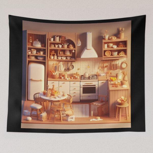 Item preview, 3d fantasy Kitchen _ warm colors designed and sold by Rabique.