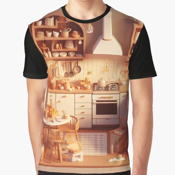 Vista previa del artículo con la obra «Cocina de fantasía 3d _ colores cálidos», diseñado y vendido por Tahreem Zara.