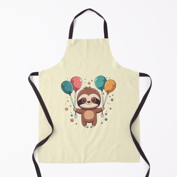 Item preview, Kawaii Sloth holding Balloons designed and sold by NormadWorld.