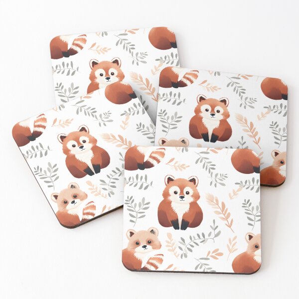 Item preview, Red panda cute minimal seamless No.2 designed and sold by findViewway.