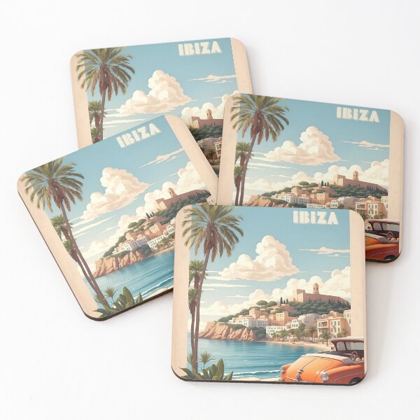 Item preview, Ibiza Vintage Retro Travel Art designed and sold by Ceemko's Vintage Corner.