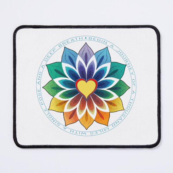 Item preview, Heart Mandala - "Begin a journey of a thousand miles with a single pose and a deep breath" designed and sold by Mindful-Designs.