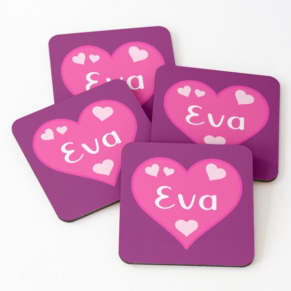 Item preview, Eva Name Pink Heart  designed and sold by Jeallan Designs.