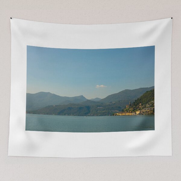 Item preview, Lake and Mountain View over Morcote in a Sunny Summer Day on Lake Lugano in Morcote designed and sold by Mats Silvan.