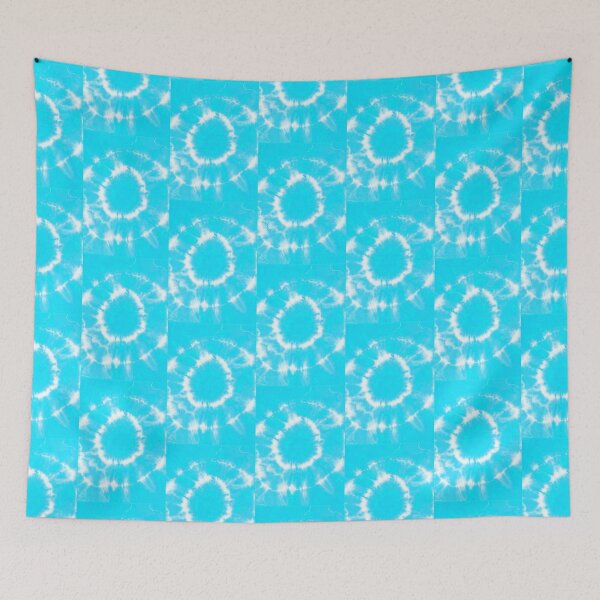 Item preview, Hippie Retro blue white abstract shibori circles pattern designed and sold by colorfulglee.