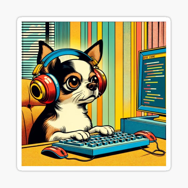 Item preview, Code Cruncher Chihuahua designed and sold by DataDrawnDoodle.
