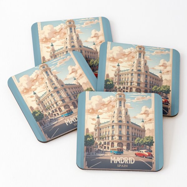Item preview, Madrid Vintage Retro Travel Art designed and sold by Ceemko's Vintage Corner.