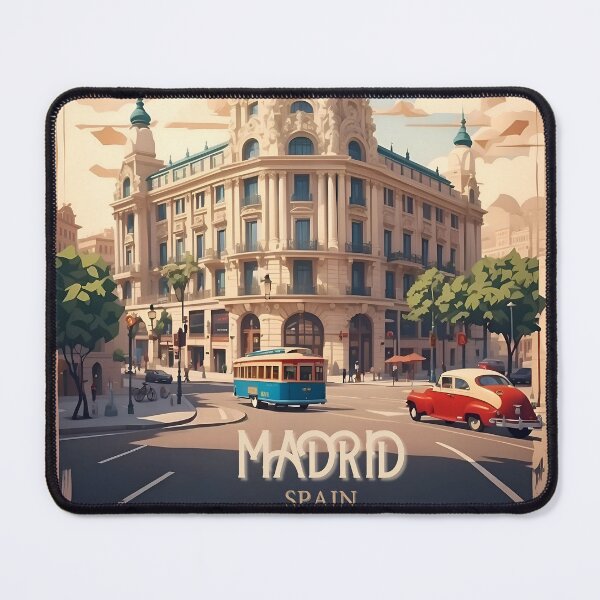 Item preview, Madrid Vintage Retro Travel Art designed and sold by Ceemko's Vintage Corner.