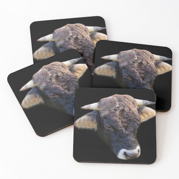 Item preview, Bull Head on Black Background designed and sold by Mats Silvan.