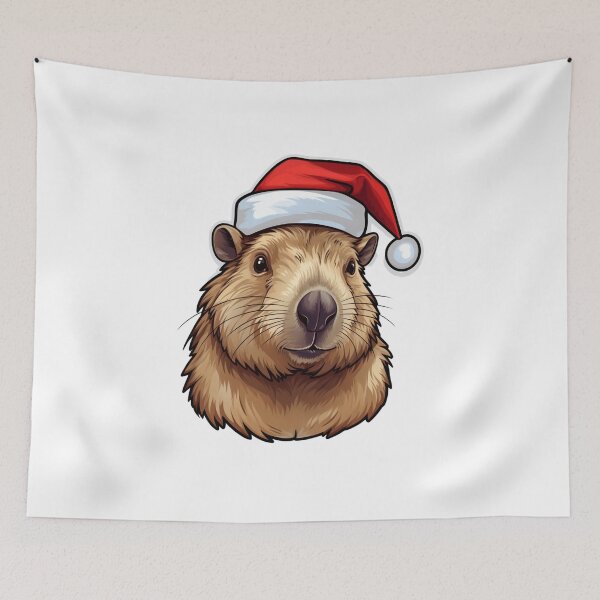 Item preview, Christmas Capybara | Sticker, Mug designed and sold by NicolasGlowArt.