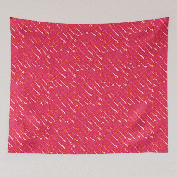 Item preview, pink white orange abstract batik pattern slant striped designed and sold by colorfulglee.