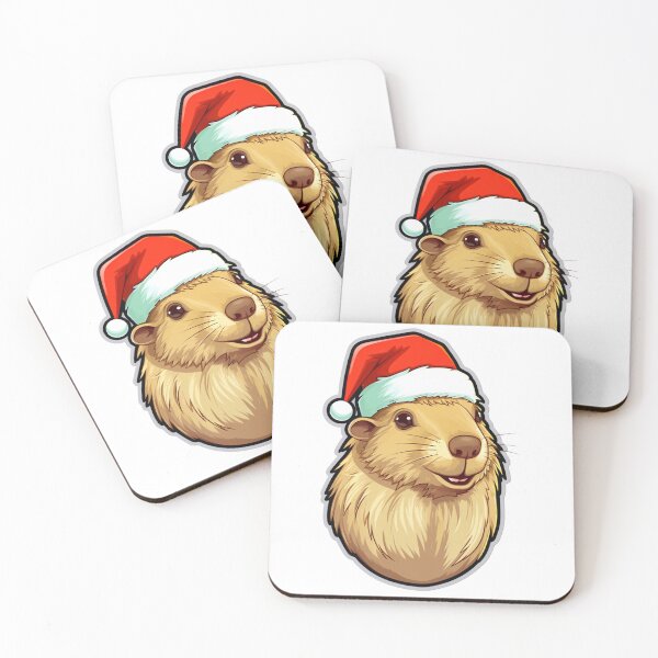Item preview, Cute Christmas Capybara Sticker designed and sold by NicolasGlowArt.