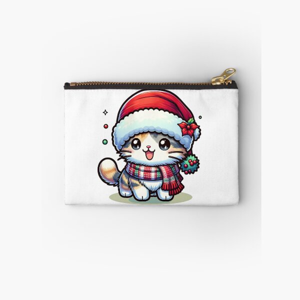 Item preview, Cute Cat in Santa Hat: Festive Feline Charm designed and sold by Find-Your-Art.