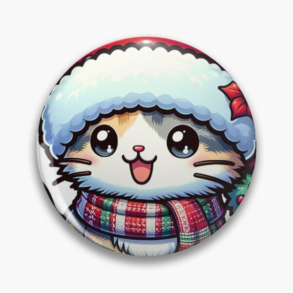 Item preview, Cute Cat in Santa Hat: Festive Feline Charm designed and sold by Find-Your-Art.