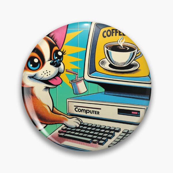 Item preview, Byte-Size Break: The Programming Pooch's Coffee Quest designed and sold by DataDrawnDoodle.