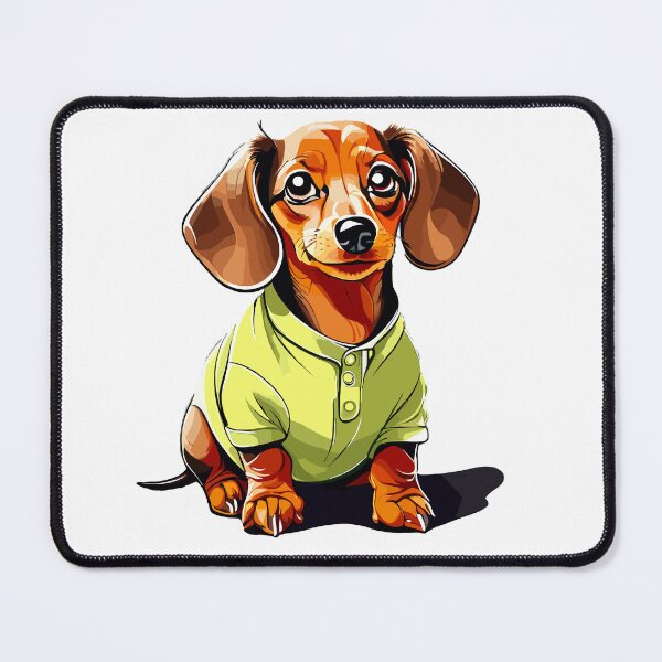 Item preview, Cute Wiener Puppy Sticker for Dachshund Wiener Dog Lovers, Yellow Shirt designed and sold by ScifiDesigns.