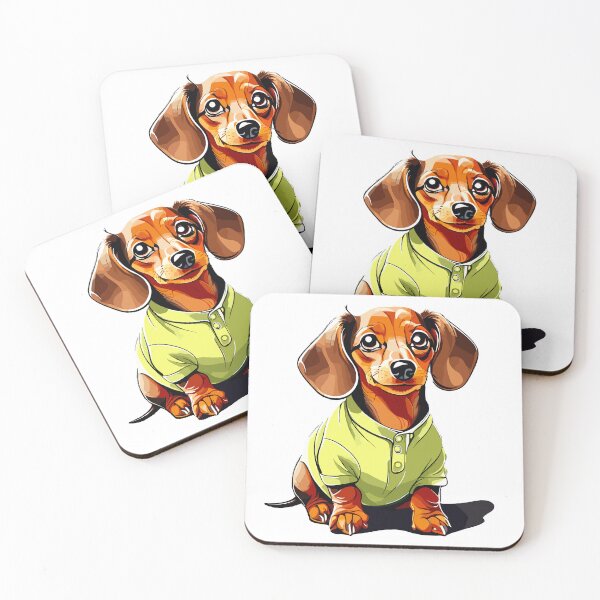 Item preview, Cute Wiener Puppy Sticker for Dachshund Wiener Dog Lovers, Yellow Shirt designed and sold by ScifiDesigns.