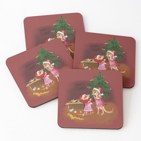 Item preview, Whimsical Christmas Dormice: Festive Watercolor Illustration designed and sold by pixiegutsGB.