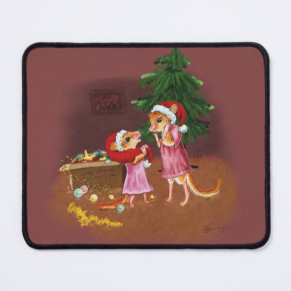 Item preview, Whimsical Christmas Dormice: Festive Watercolor Illustration designed and sold by pixiegutsGB.