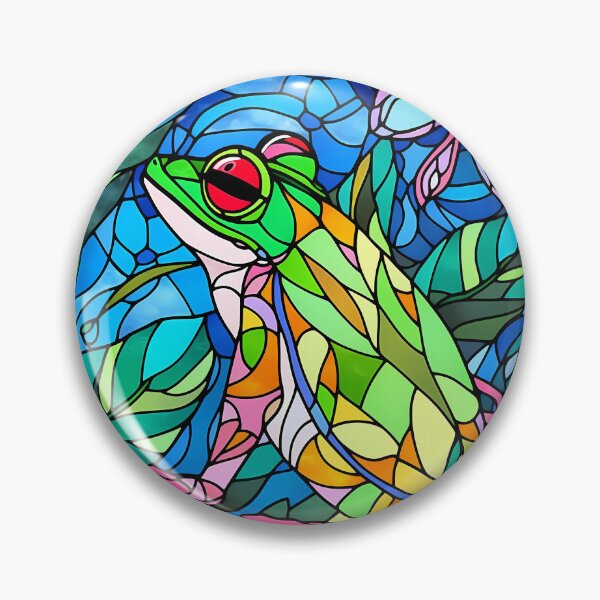 Item preview, Cute Glass Stained Frog- Whimsical Froggie Charm designed and sold by octoboobs.