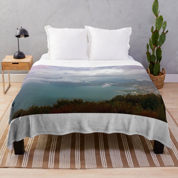 Item preview, City and Lake Lugano in Valley with Mountainscape with Storm Clouds designed and sold by Mats Silvan.