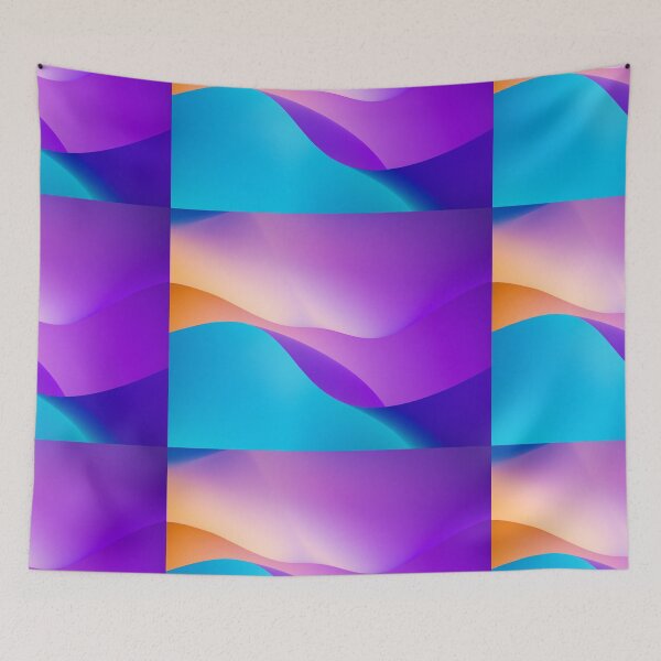 Item preview, Purple & Turquoise Blue Gradient Waves designed and sold by newburyboutique.