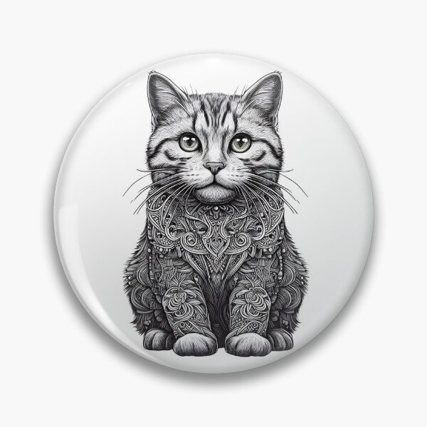 Item preview, Zentangle Cat designed and sold by onlycatdesigns.