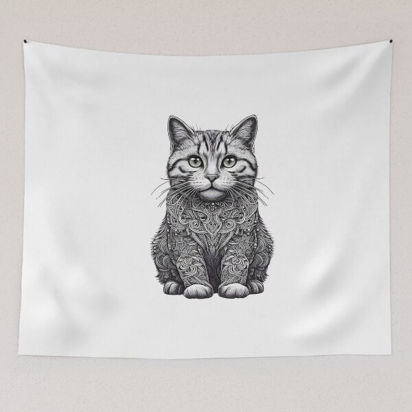 Item preview, Zentangle Cat designed and sold by onlycatdesigns.