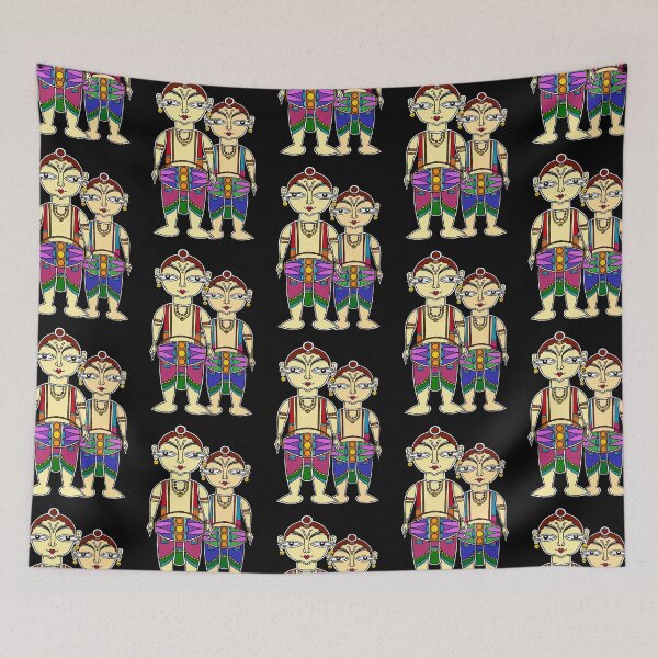 Item preview, Copy of DEVOTEES OF KRISHNA Folk art designed and sold by Charmy Design.