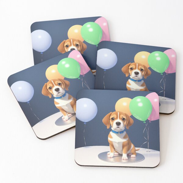 Item preview, Illustration of beagle puppy dog in birthda party designed and sold by Tio-Tecun.