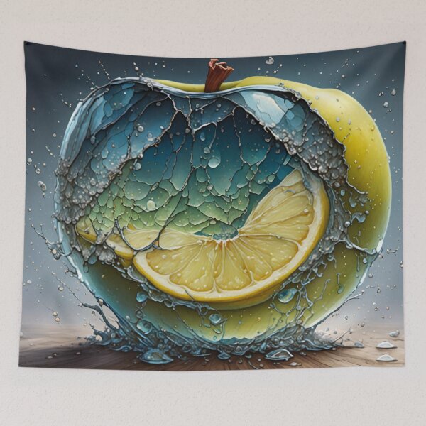 Item preview, Abstract fruits: lemon and apple designed and sold by Talpha.