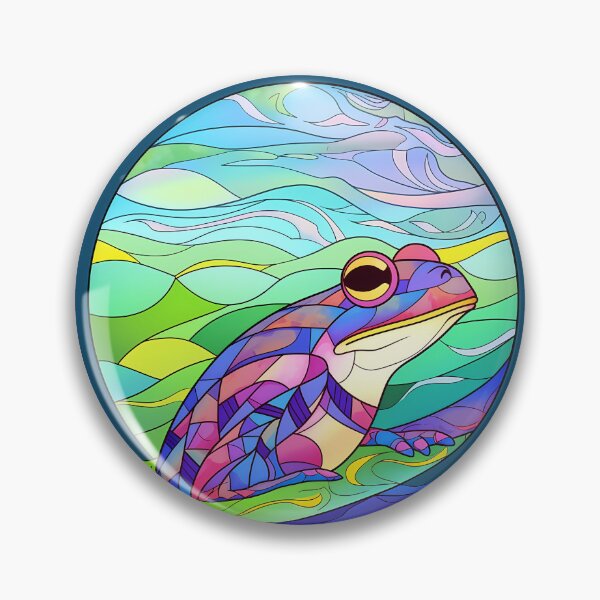 Item preview, Colorful Froggie - Glass Stained Frog design designed and sold by octoboobs.