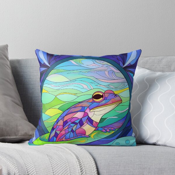 Item preview, Colorful Froggie - Glass Stained Frog design designed and sold by octoboobs.