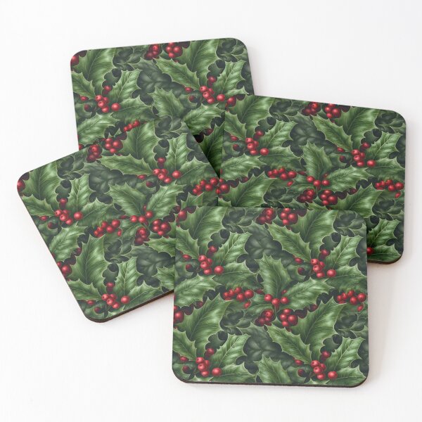 Item preview, Holly Berry and Leaves designed and sold by Midnight Garden.