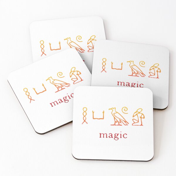 Item preview, Magic in Egyptian hieroglyphs according to E.A. Wallis Budge, yellow orange to red designed and sold by mariahmcmo.