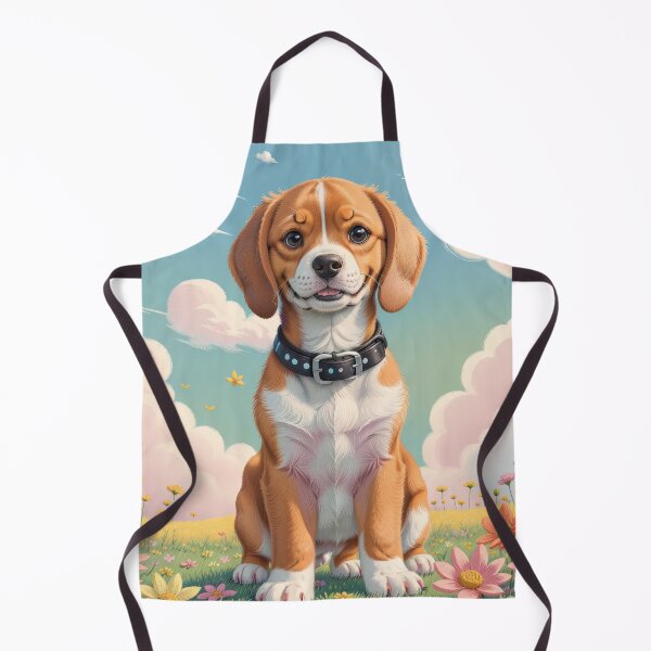 Item preview, Puppy Beagle artwork with flowers designed and sold by Tio-Tecun.