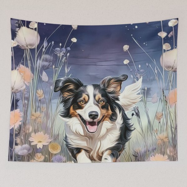 Item preview, Australian Shepherd In Flowers designed and sold by HappyLifeCreate.