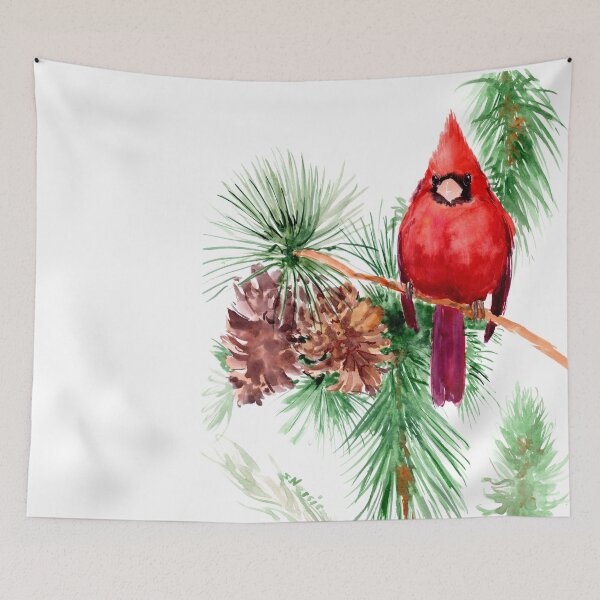 Item preview, Red Cardinal Bird and Pine Tree designed and sold by surenart.