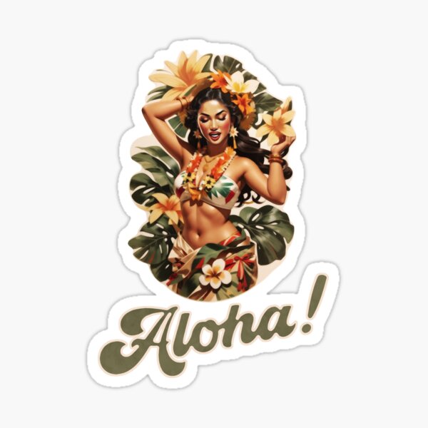 Item preview, Floral Aloha Hula Girl Painting  designed and sold by Hinata Sorayama.