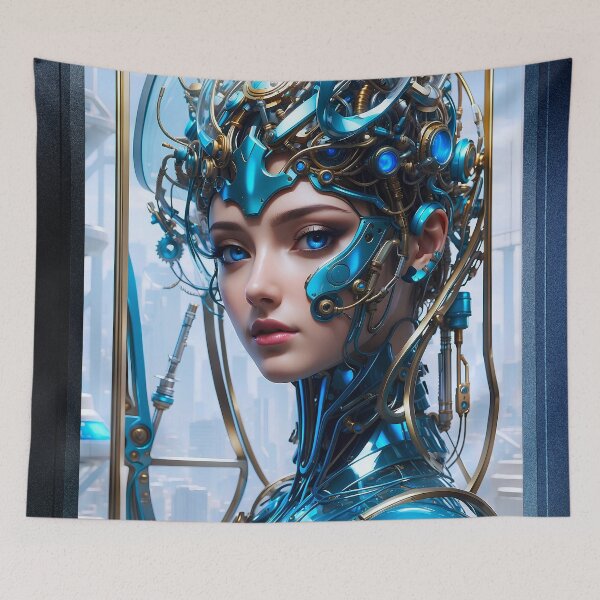 Item preview, Gorgeous Cyborg Sci-Fi Portrait Of A Lady AI Concept Art by Xzendor7 designed and sold by Xzendor7 Digital Art Creations.