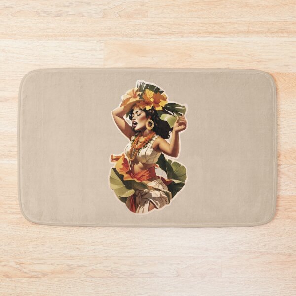 Item preview, Floral Illustration Singing Hula Girl  designed and sold by AUTHENTIC AMERICANA ARTS.