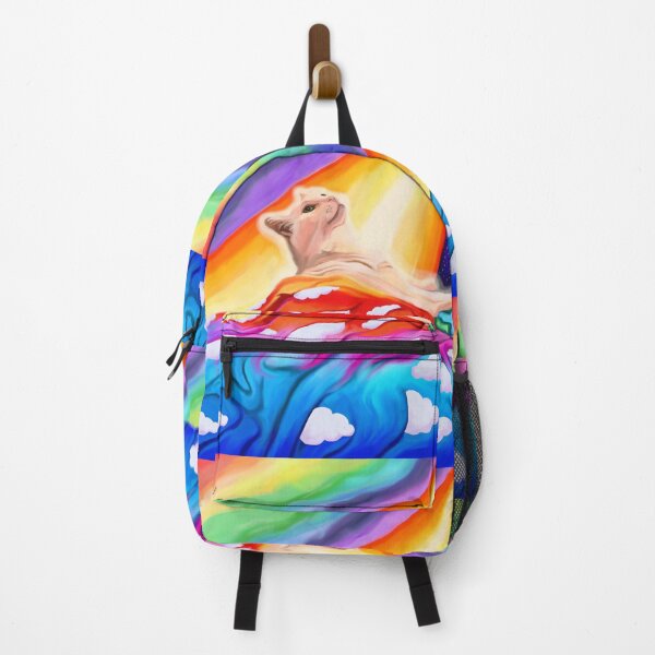 Item preview, Glowing White Cat Entering Rainbow Bridge Heaven designed and sold by Deborah Camp.