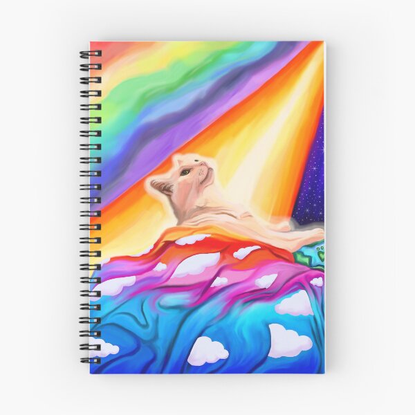 Item preview, Glowing White Cat Entering Rainbow Bridge Heaven designed and sold by Deborah Camp.