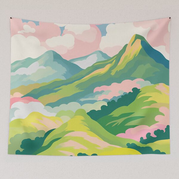Item preview, Mounts and Clouds in Groovy Style designed and sold by NosandEdgy.