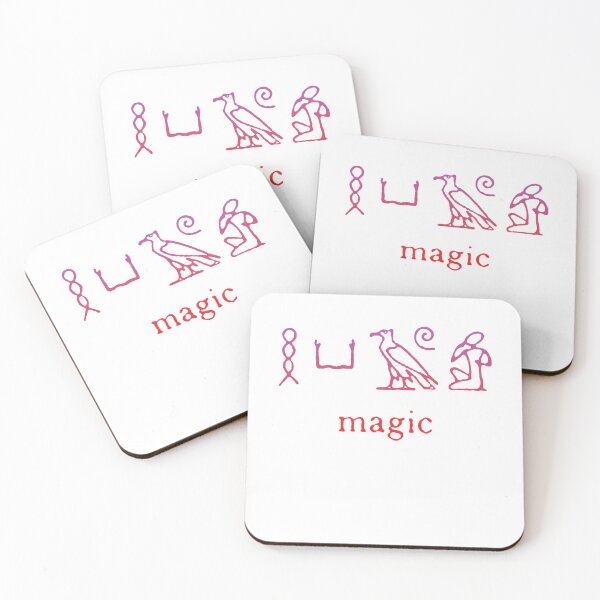 Item preview, Magic in Egyptian hieroglyphs according to E.A. Wallis Budge, pink-red gradient designed and sold by mariahmcmo.